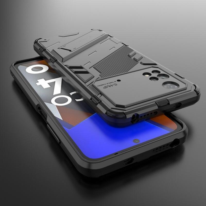 Guard odolný hybridní kryt s výklopným stojánkem na mobil Xiaomi Poco M4 Pro 4G - černý