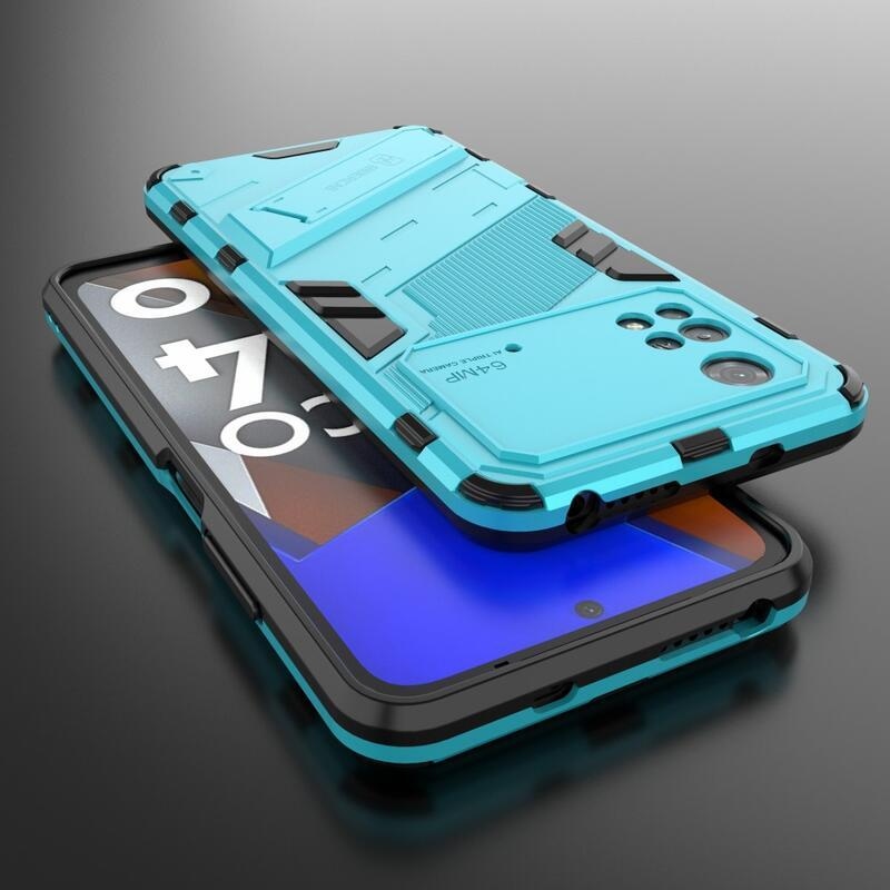 Guard odolný hybridní kryt s výklopným stojánkem na mobil Xiaomi Poco M4 Pro 4G - světlemodrý