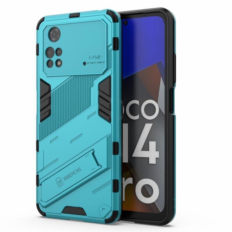 Guard odolný hybridní kryt s výklopným stojánkem na mobil Xiaomi Poco M4 Pro 4G - světlemodrý