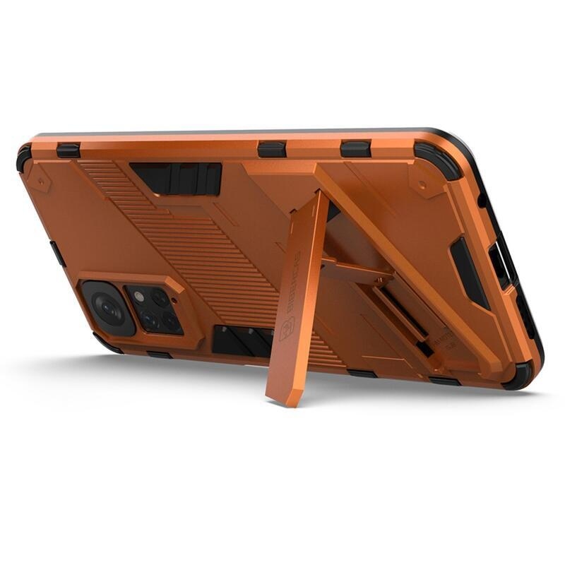 Guard odolný hybridní kryt s výklopným stojánkem na mobil Xiaomi Redmi Note 11 4G/Note 11S 4G - oranžový