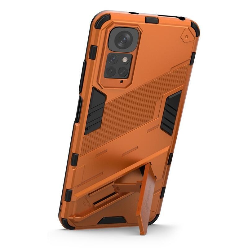 Guard odolný hybridní kryt s výklopným stojánkem na mobil Xiaomi Redmi Note 11 4G/Note 11S 4G - oranžový