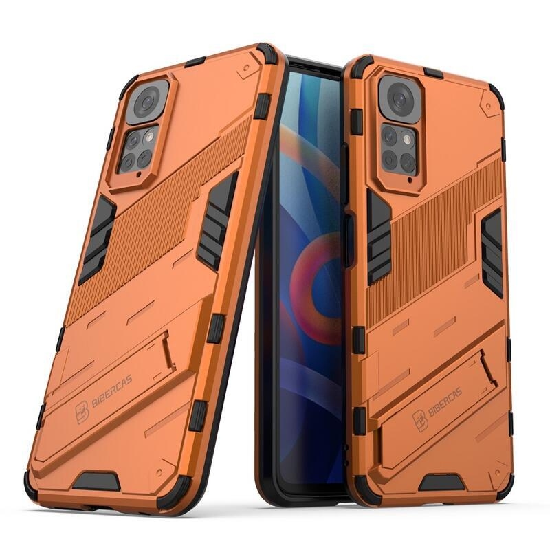 Guard odolný hybridní kryt s výklopným stojánkem na mobil Xiaomi Redmi Note 11 4G/Note 11S 4G - oranžový