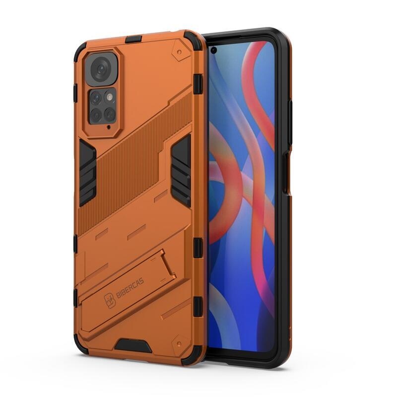 Guard odolný hybridní kryt s výklopným stojánkem na mobil Xiaomi Redmi Note 11 4G/Note 11S 4G - oranžový