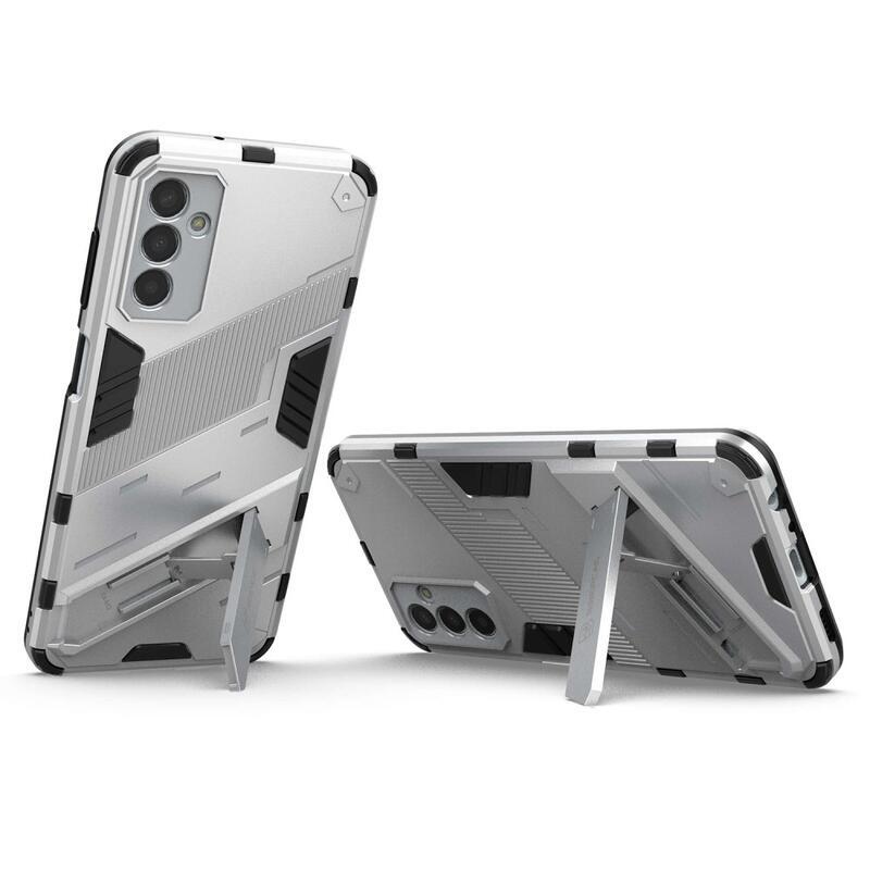 Armory odolný hybridní kryt s výklopným stojánkem pro mobil Samsung Galaxy M13 4G - bílý