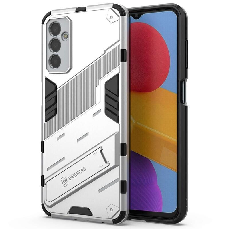 Armory odolný hybridní kryt s výklopným stojánkem pro mobil Samsung Galaxy M13 4G - bílý