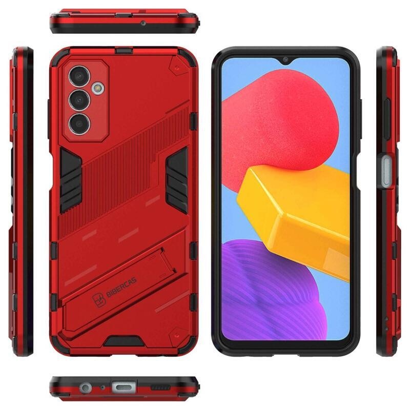 Armory odolný hybridní kryt s výklopným stojánkem pro mobil Samsung Galaxy M13 4G - červený