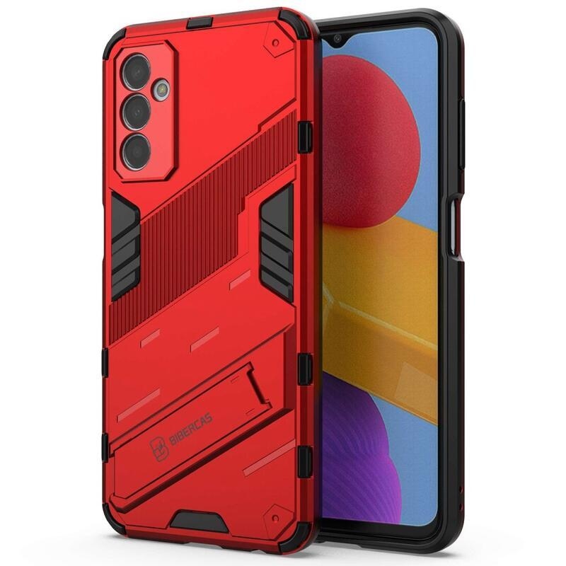 Armory odolný hybridní kryt s výklopným stojánkem pro mobil Samsung Galaxy M13 4G - červený