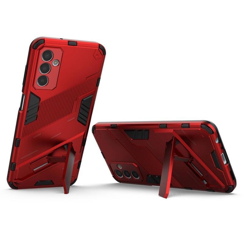 Armory odolný hybridní kryt s výklopným stojánkem pro mobil Samsung Galaxy M13 4G - červený