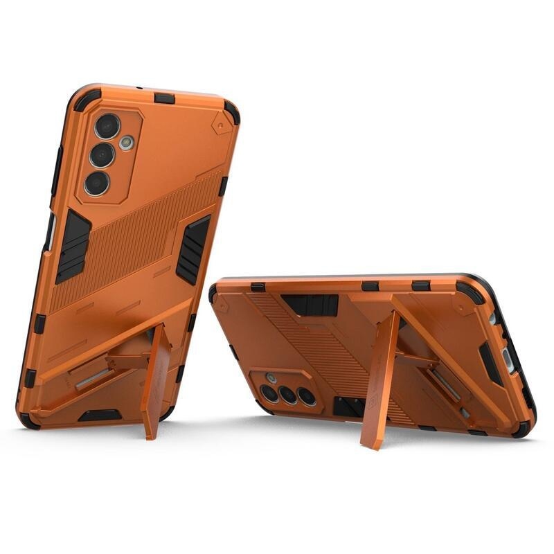 Armory odolný hybridní kryt s výklopným stojánkem pro mobil Samsung Galaxy M13 4G - oranžový