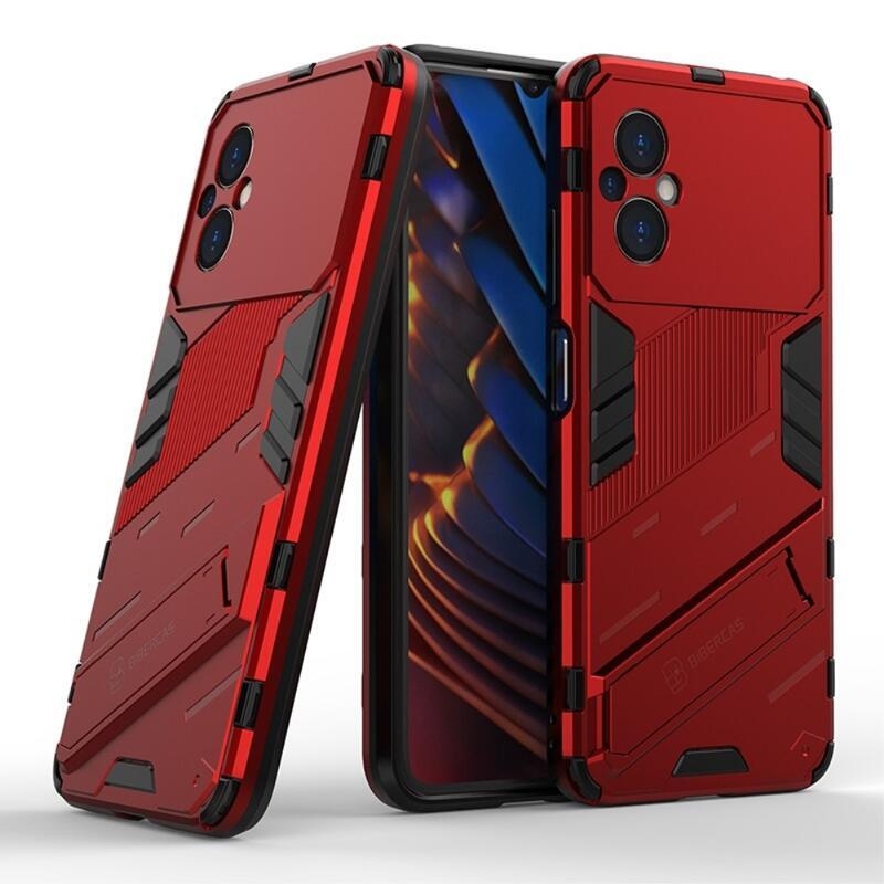 Guard odolný hybridní kryt s výklopným stojánkem pro mobil Xiaomi Poco M5 - červený