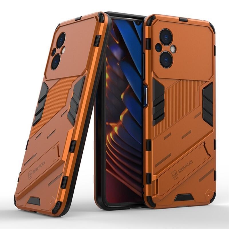 Guard odolný hybridní kryt s výklopným stojánkem pro mobil Xiaomi Poco M5 - oranžový