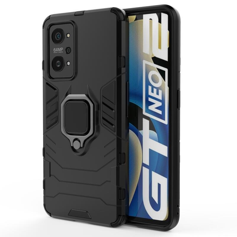 Guardy hybridní odolný kryt s úchopem na prst na mobil Realme GT Neo 2 - černý