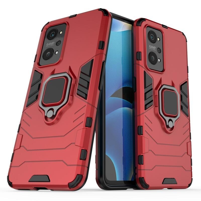 Guardy hybridní odolný kryt s úchopem na prst na mobil Realme GT Neo 2 - červený