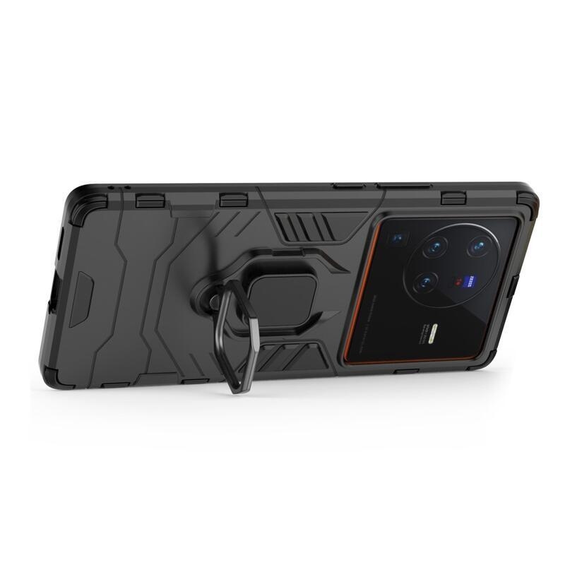 Guardy hybridní odolný kryt s úchopem na prst na mobil Vivo X80 Pro - černý