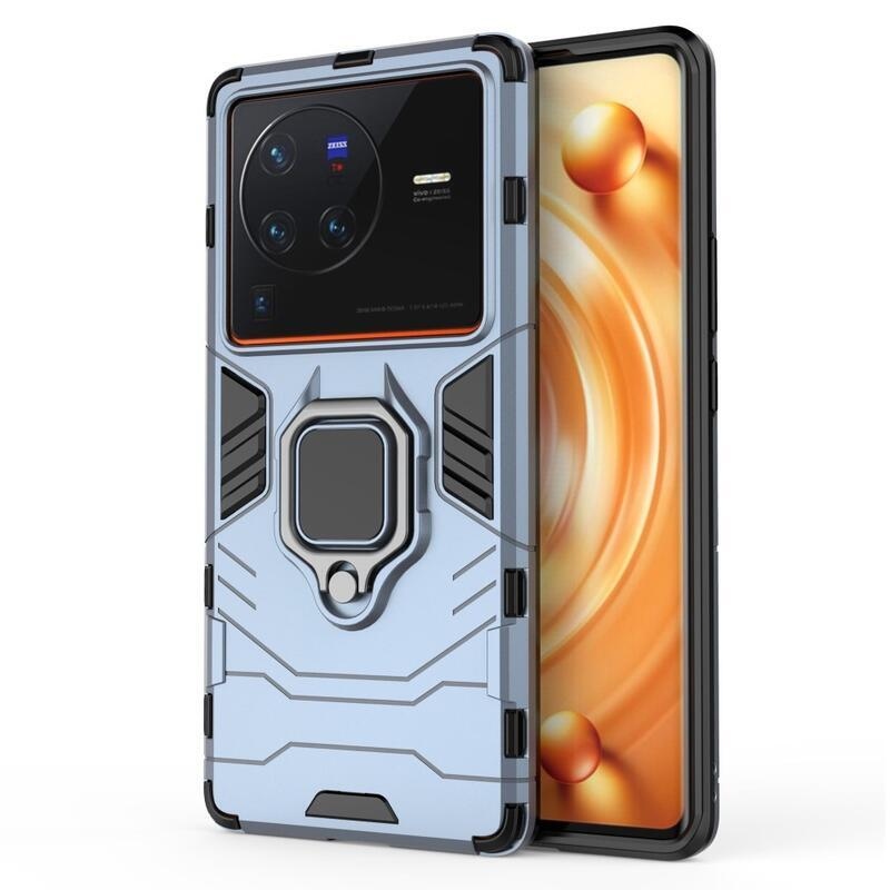 Guardy hybridní odolný kryt s úchopem na prst na mobil Vivo X80 Pro - modrý