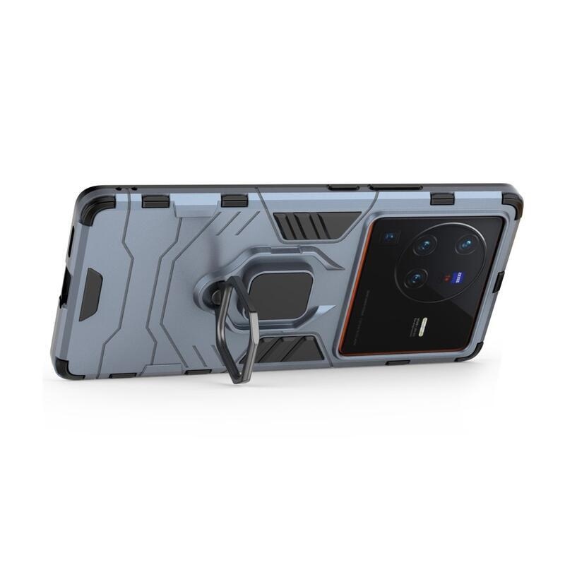 Guardy hybridní odolný kryt s úchopem na prst na mobil Vivo X80 Pro - modrý