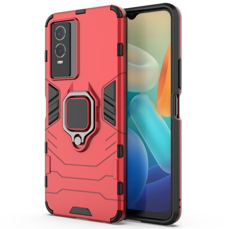 Guardy hybridní odolný kryt s úchopem na prst na mobil Vivo Y76 5G/Y76s - červený