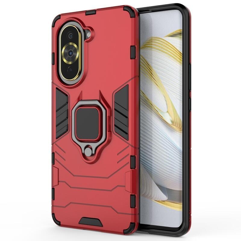 Guardy odolný hybridní kryt s úchopem na prst na mobil Huawei Nova 10 Pro - červený