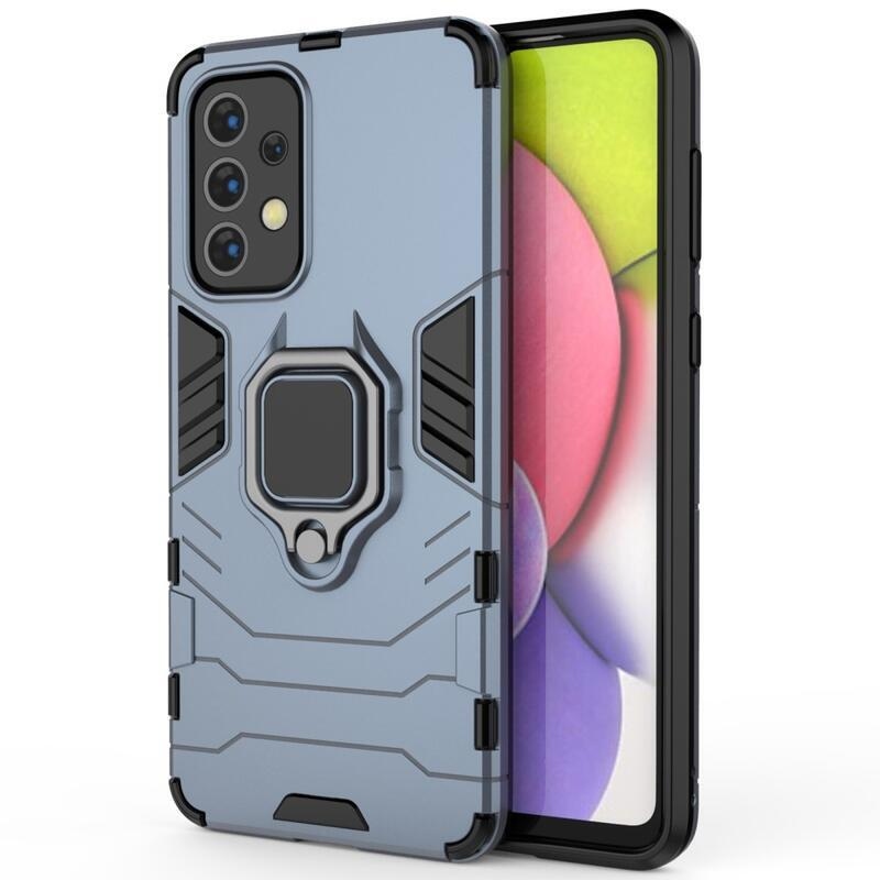 Guardy odolný hybridní kryt s úchopem na prst na mobil Samsung Galaxy A33 5G - modrý