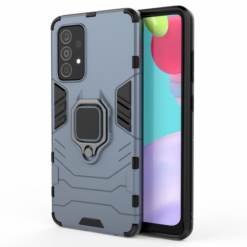 Guardy odolný hybridní kryt s úchopem na prst na mobil Samsung Galaxy A52 5G/4G/A52s 5G - modrý