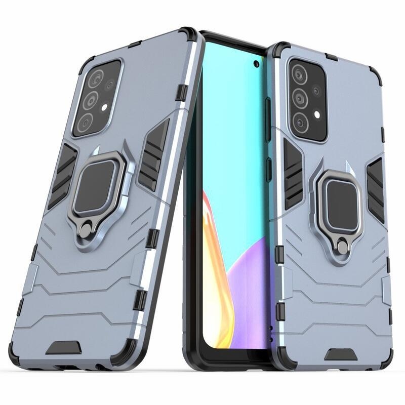 Guardy odolný hybridní kryt s úchopem na prst na mobil Samsung Galaxy A52 5G/4G/A52s 5G - modrý