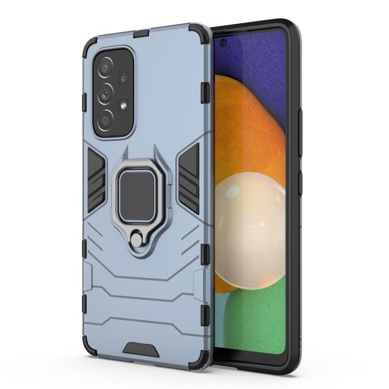 Guardy odolný hybridní kryt s úchopem na prst na mobil Samsung Galaxy A53 5G - modrý