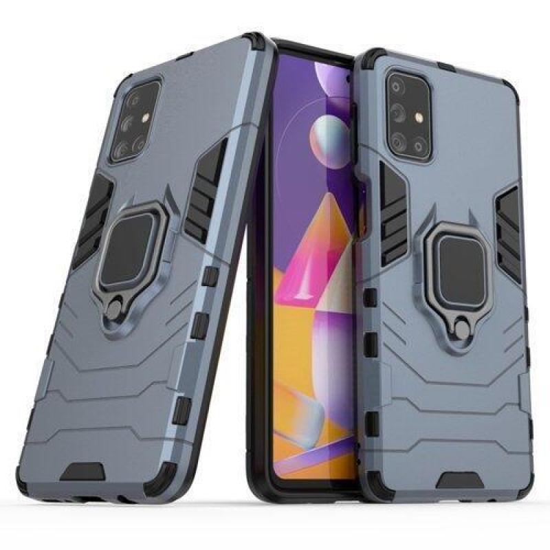 Guardy odolný hybridní kryt s úchopem na prst na mobil Samsung Galaxy M31s - modrý