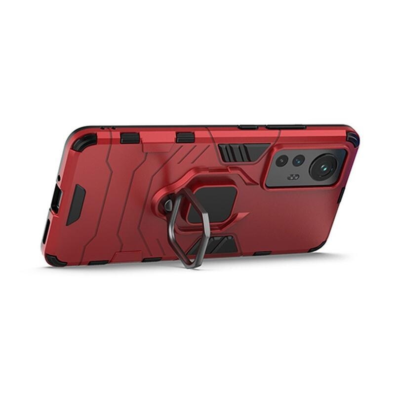 Guardy odolný hybridní kryt s úchopem na prst na mobil Xiaomi 12/12X - červený