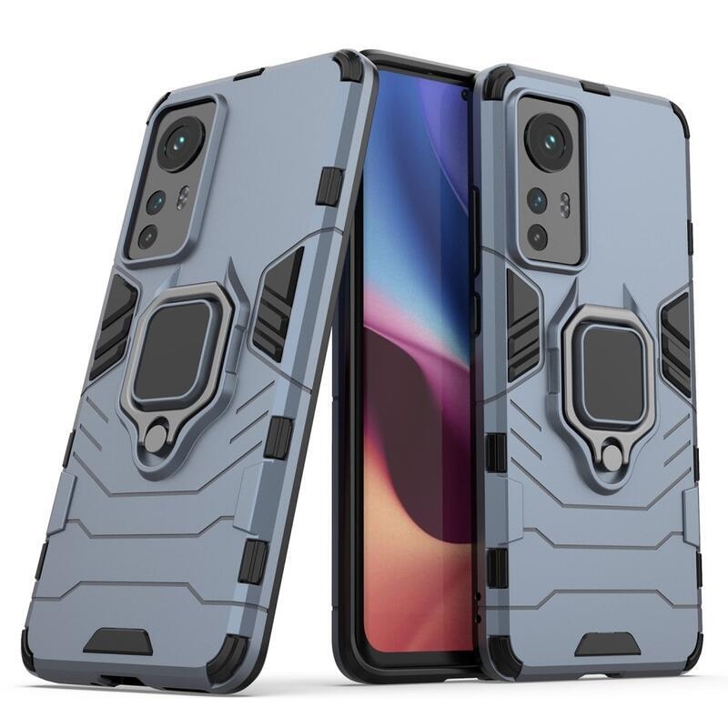 Guardy odolný hybridní kryt s úchopem na prst na mobil Xiaomi 12/12X - modrý