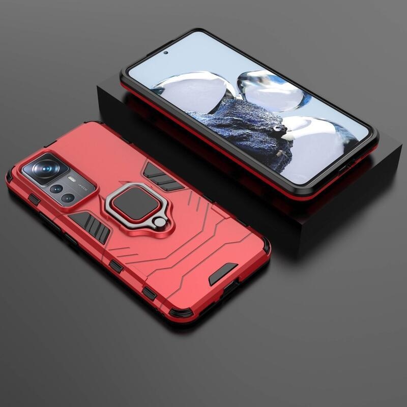 Guardy odolný hybridní kryt s úchopem na prst na mobil Xiaomi 12T/12T Pro - červený