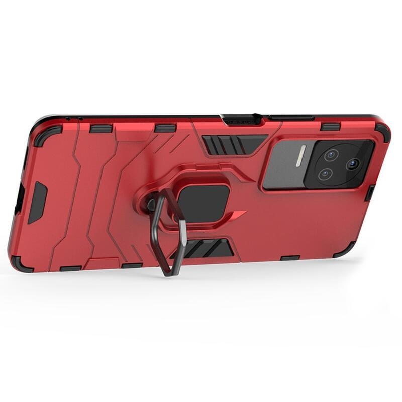 Guardy odolný hybridní kryt s úchopem na prst na mobil Xiaomi Poco F4 5G - červený