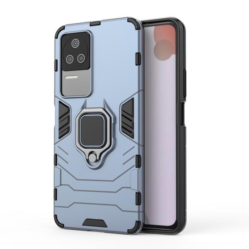 Guardy odolný hybridní kryt s úchopem na prst na mobil Xiaomi Poco F4 5G - modrý