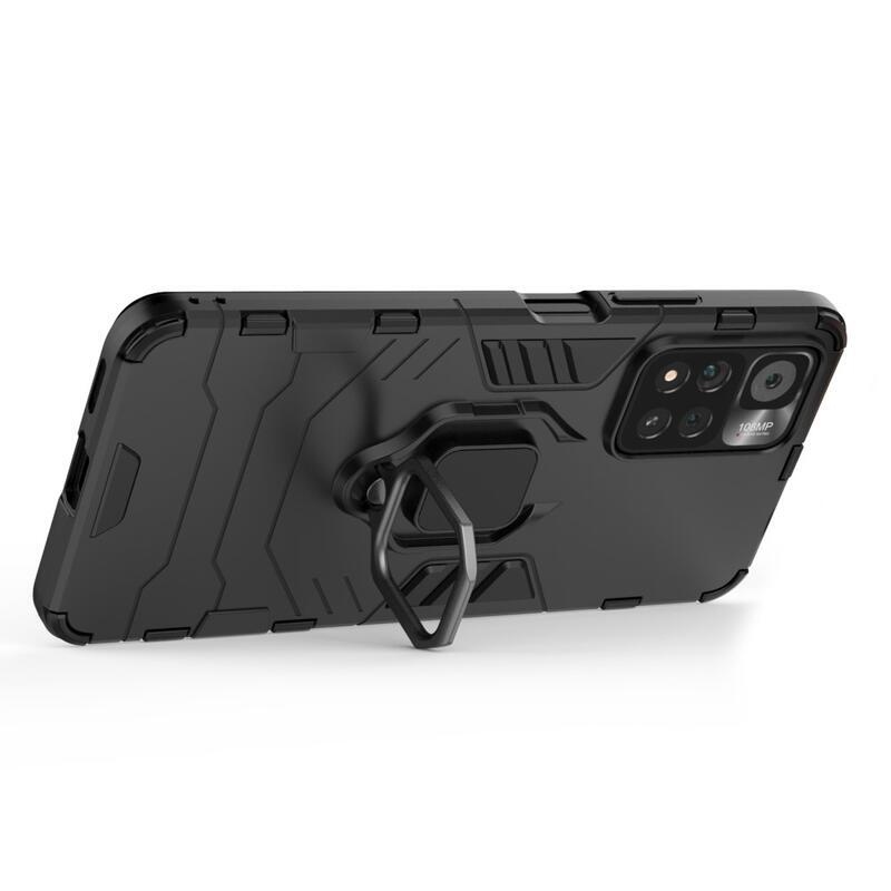 Guardy odolný hybridní kryt s úchopem na prst na mobil Xiaomi Poco M4 Pro 5G/Redmi Note 11S 5G - černý