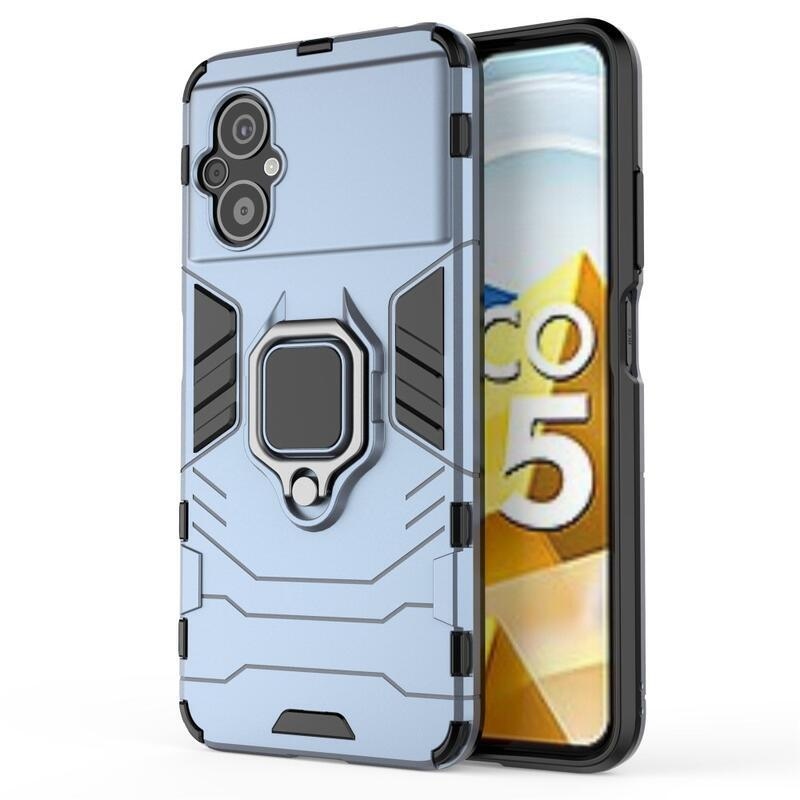 Guardy odolný hybridní kryt s úchopem na prst na mobil Xiaomi Poco M5 - modrý