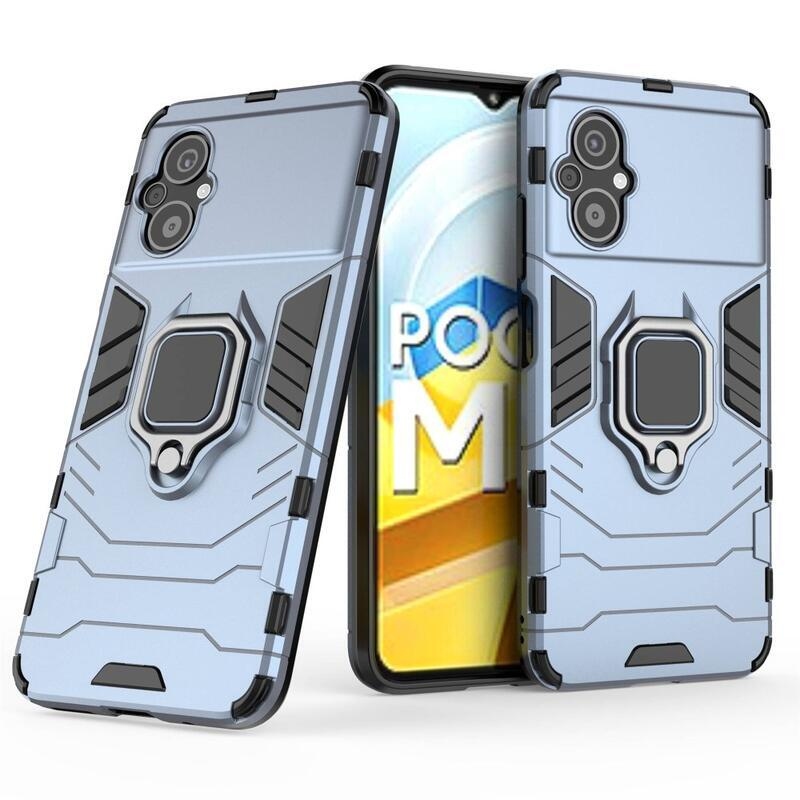 Guardy odolný hybridní kryt s úchopem na prst na mobil Xiaomi Poco M5 - modrý