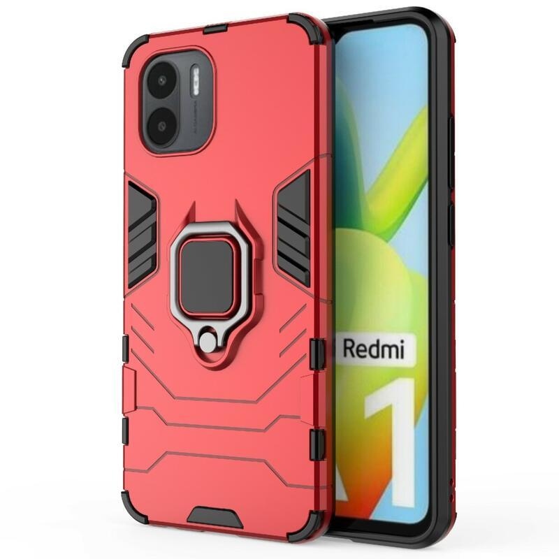 Guardy odolný hybridní kryt s úchopem na prst na mobil Xiaomi Redmi A1/Redmi A2 - červený