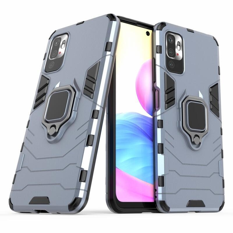 Guardy odolný hybridní kryt s úchopem na prst na mobil Xiaomi Redmi Note 10 5G/Poco M3 Pro 4G/5G - modrý