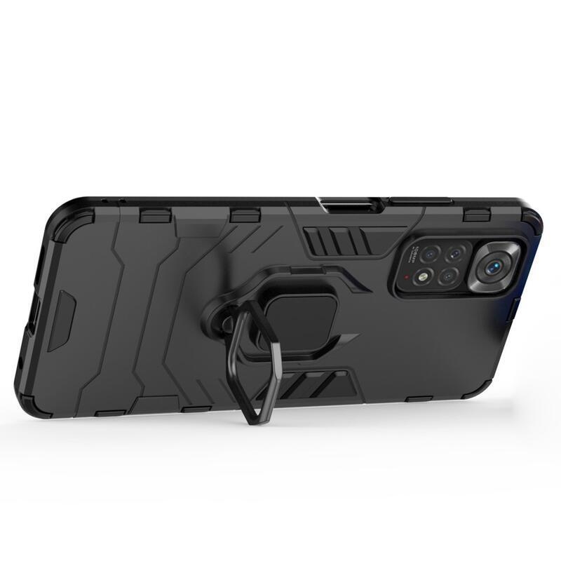Guardy odolný hybridní kryt s úchopem na prst na mobil Xiaomi Redmi Note 11 4G/Note 11S 4G - černý