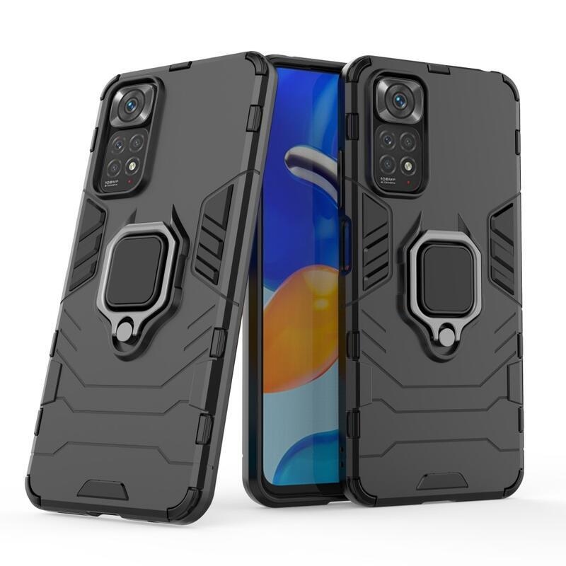 Guardy odolný hybridní kryt s úchopem na prst na mobil Xiaomi Redmi Note 11 4G/Note 11S 4G - černý
