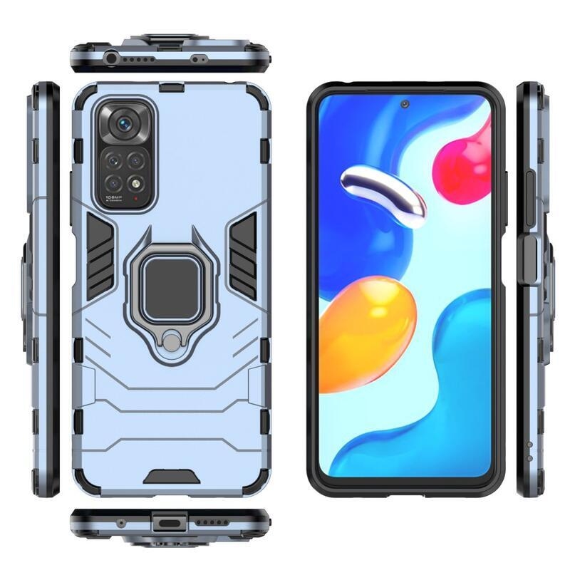 Guardy odolný hybridní kryt s úchopem na prst na mobil Xiaomi Redmi Note 11 4G/Note 11S 4G - modrý