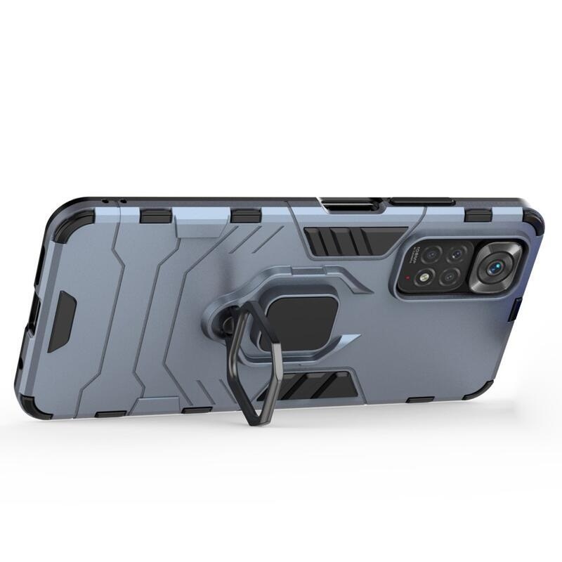 Guardy odolný hybridní kryt s úchopem na prst na mobil Xiaomi Redmi Note 11 4G/Note 11S 4G - modrý