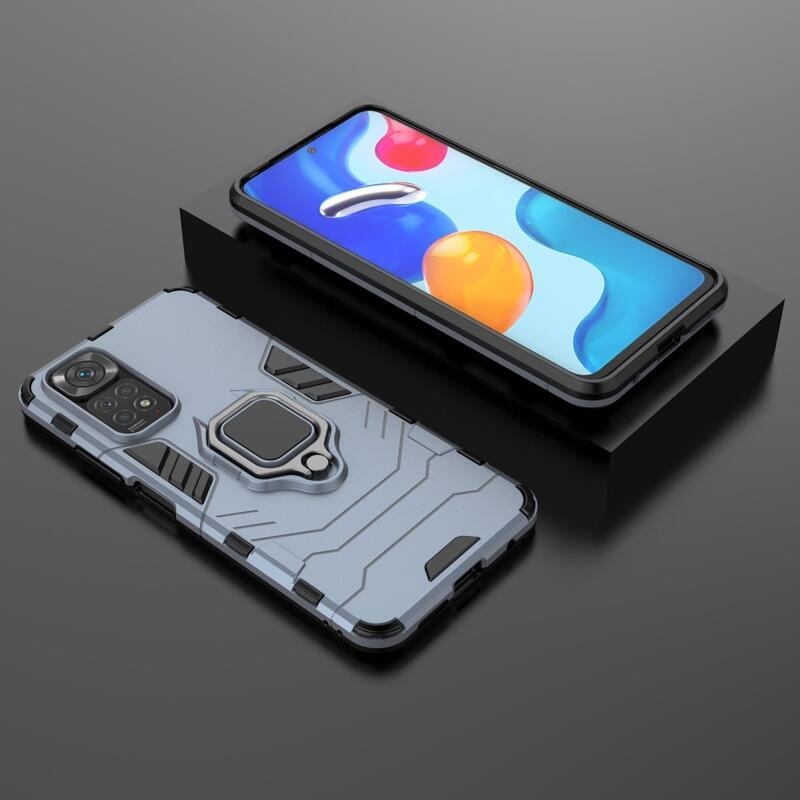 Guardy odolný hybridní kryt s úchopem na prst na mobil Xiaomi Redmi Note 11 4G/Note 11S 4G - modrý