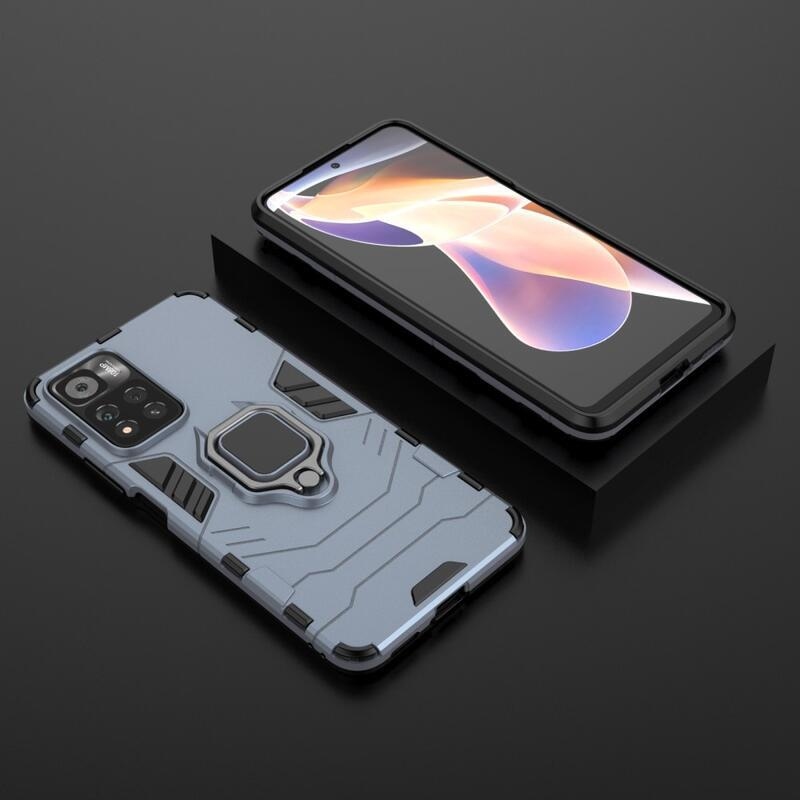 Guardy odolný hybridní kryt s úchopem na prst na mobil Xiaomi Redmi Note 11 Pro+ 5G - modrý