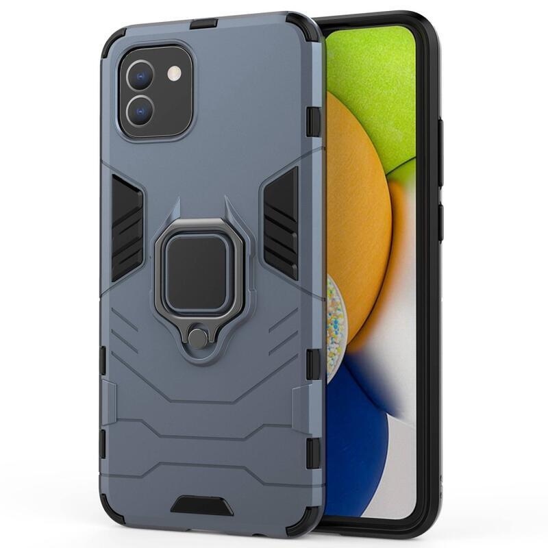Guardy odolný hybridní kryt s úchopem na prst pro mobil Samsung Galaxy A03 - modrý