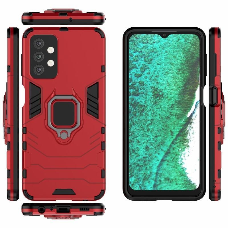 Guardy odolný hybridní kryt s úchopem na prst pro Samsung Galaxy A32 5G - červený