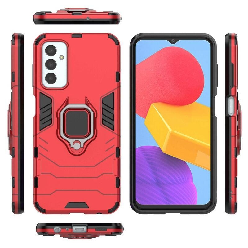 Guardy odolný hybridní kryt s úchytem na prst na mobil Samsung Galaxy M13 4G - červený