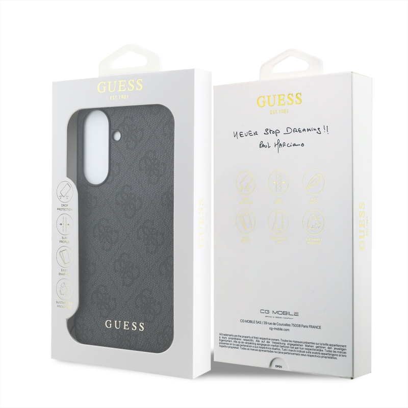 Guess 4G Charm Zadní Kryt pro Samsung Galaxy A37 Black