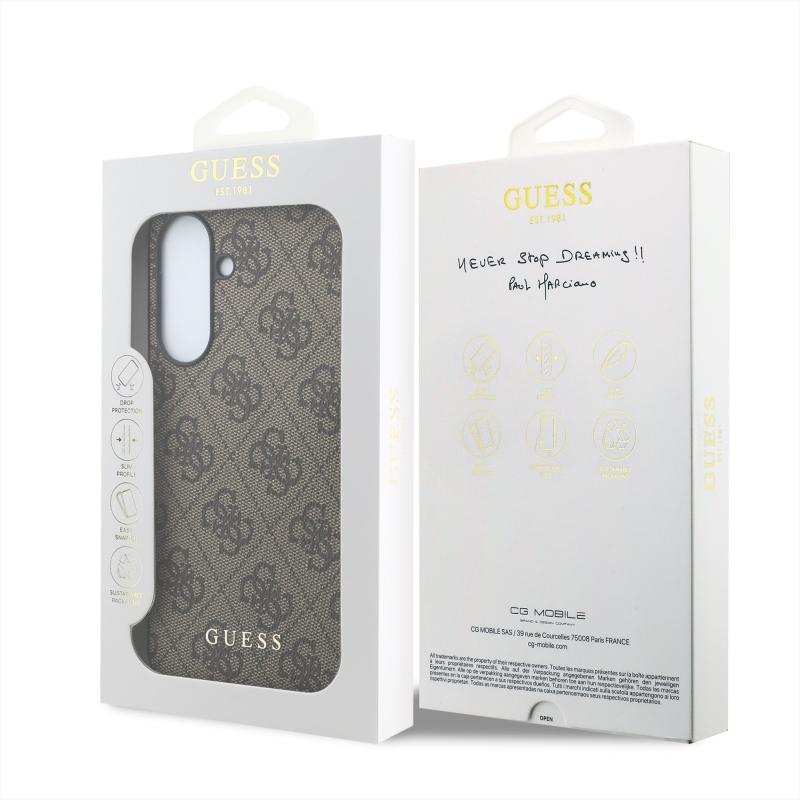 Guess 4G Charm Zadní Kryt pro Samsung Galaxy A37 Brown