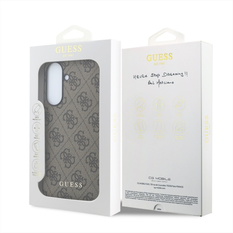 Guess 4G Charm Zadní Kryt pro Samsung Galaxy A57 Brown