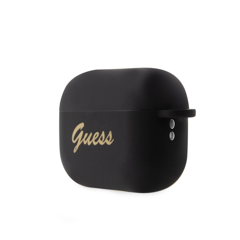 Guess 4G Charms Heart Silikonové Pouzdro pro Airpods Pro 2 Black